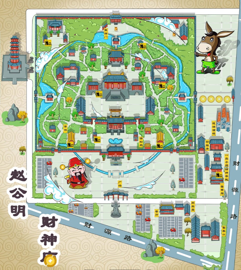 杞县寺庙类手绘地图